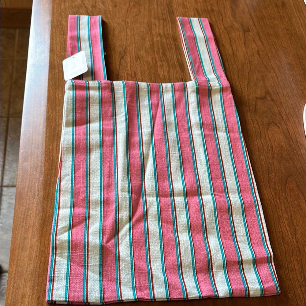 Free People Candy Striped Pink and Blue Tote Bag NWT